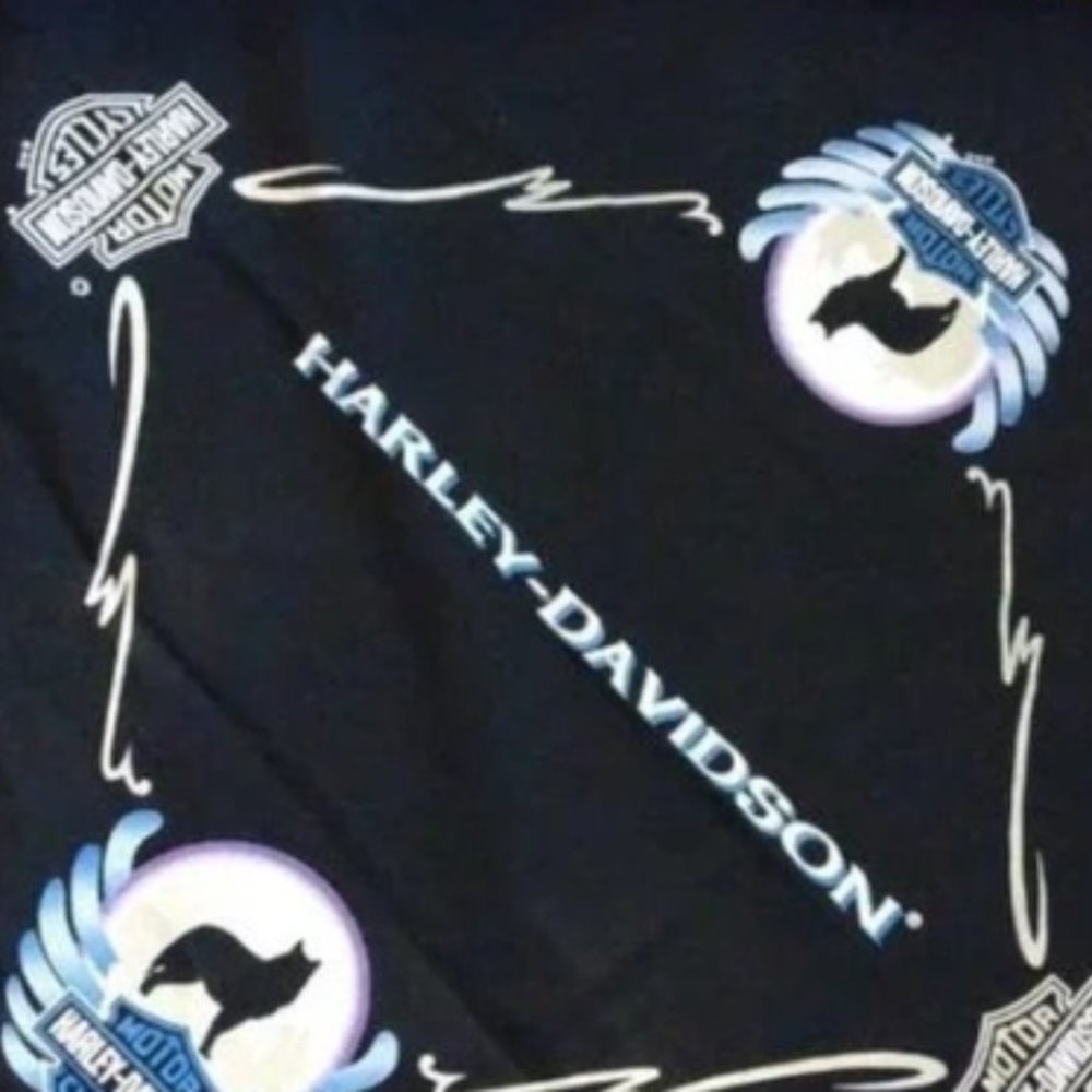 ❤️HARLEY DAVIDSON WOLF Bandana Scarf 23 x 21.5